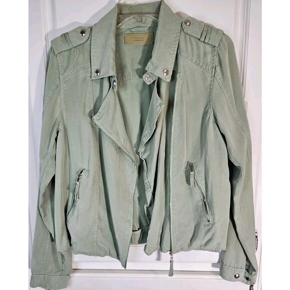 BLANKNYC / GOOD TIMES AHEAD MOTO JACKET Size Small Green Zippers And Snaps - Picture 8 of 11